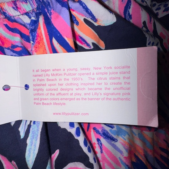 Lilly Pulitzer Lana Romper Bright Navy Palms Up Size S. NWT - Picture 9 of 14